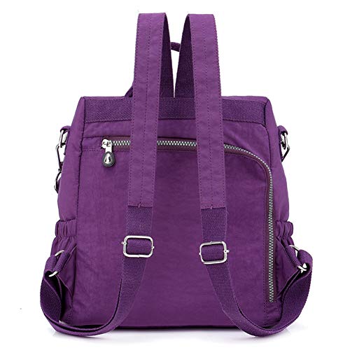 Image of MINTEGRA Women Shoulder Backpack Multi-Pocket Nylon Purse Large Capacity Waterproof Casual Daypack