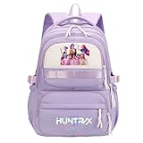Genérico KPop De_mon Hunters Mochila, mochila impermeable con estampados de los personajes de animación HUNTRIX Rumi/Mira/Zoey Mochila escolar para niños, niñas y fans del K pop(C04)