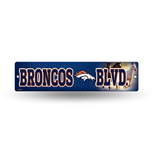 Rico Industries NFL Denver Broncos 16-Inch Plastic Street Sign Décor