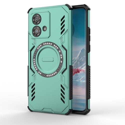 HAFFAN Coque Housse Étui pour Motorola Moto Edge 40 Neo (6.55" inches) Antichoc Militaire Slim Protection Téléphone, Silicone Magnétique, 360, Charge sans Fil - Vert