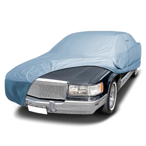 Image of iCarCover Premium Car Cover for 1989-1992 Cadillac Fleetwood Heavy Duty Waterproof All-Weather Automobiles Custom Fit Indoor Outdoor UV Snow Protection Covers with Straps and Bag