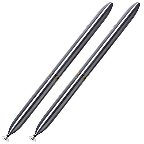 CHAOQ Stylus Pens, 2 Pack Precision Disc Stylus and Ballpoint Pen Black Ink for iPad, iPhone, Tablets, Kindle Fire All Capacitive Touch Screen Devices - Silver