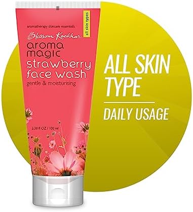 Aroma Magic Moisturizing Strawberry Face Wash | with Aloe Vera Extract & Ylang Ylang Essential Oil | All Skin - 100 ml | For men & women | Pack of 1