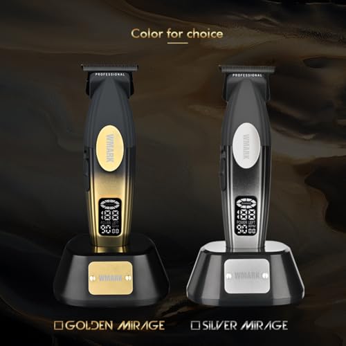 Image of WMARK NG-8238 Premium Professional 9000 RPM 2 Speed Zinc Alloy Body Digital Display DLC coating Blade Pro Li Outliner Cordless T Blade Hair Clipper 0 Gap Outlining for Barber Runtime 240min, Model 26