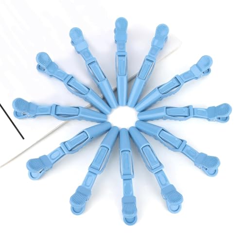 ACO-UINT 12Pcs Blue Hair Clips, Hair Styling Clips for Sectioning, Alligator Hair Clips for Hair Salon, Hair Accessories for Women