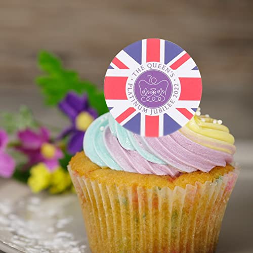 YARNOW 24pcs Reino Unido Band Padrão Bolo Picks Cupcakes Adornamentos de bolo Decores de bolo