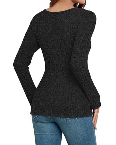 2025 New Womens Button Tunic Tops Fall Pullover Top Lightweight Long Sleeve Sweatshirt for Ladies3