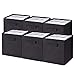 MaidMAX Cloth Storage Cubes Bins with Dual Handles for Home Closet Drawers Cube Organizer, Foldable, Black, 10.5×10.5×11 inches, Set of 6