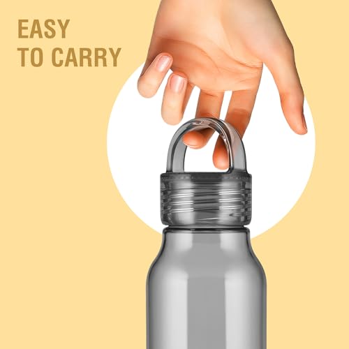 Image of MILTON Fashion 500 Pet water bottle, 430 ml|Tritan Plastic|Leak-Proof, BPA-Free, Sturdy Handle|Reusable Water bottle for fridge|Perfect for Office, Travel, Gym Tumbler Bottle for Men and Women, Black