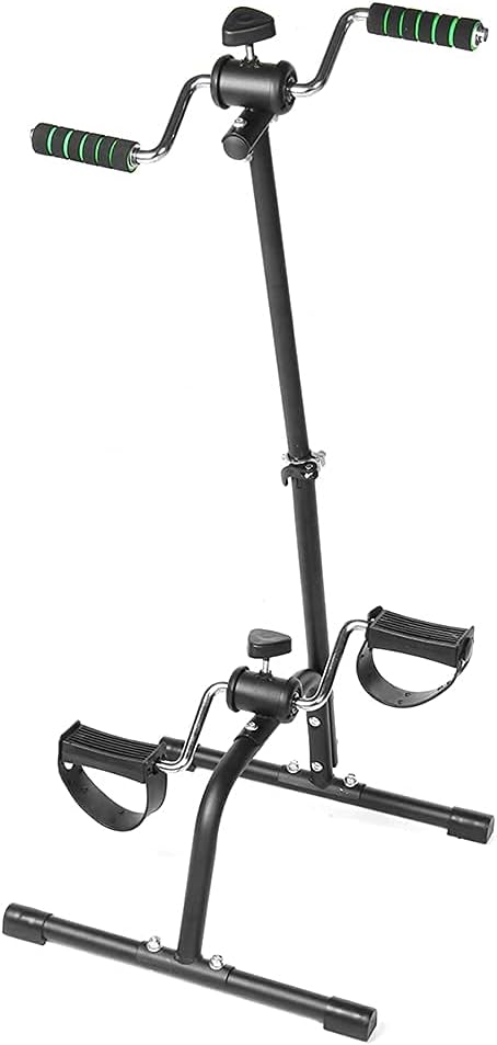 Exercise Bike Adjustable Height for Upper and Lower Body Exercise Foot Pedal Trainer 75kg Max Load Home Gym Fitness Equipment Elderly Indoor Cycling Bike