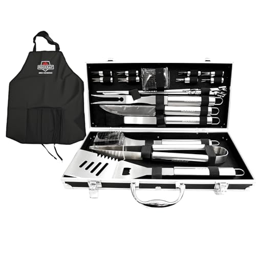 BBQ Grill Tools Set, 21-Piece Stainless Steel Utensils with Aluminum Case, Heavy Duty Grilling Accessories, The Grill Gift for Father's Day and Christmas