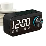 Sveglia digitale – Display intelligente a specchio da 11,9 cm | Sveglia altoparlante wireless, portatile ABS HD Touch Display FM Radio lettore digitale per studenti scrivania comodino dormitorio casa