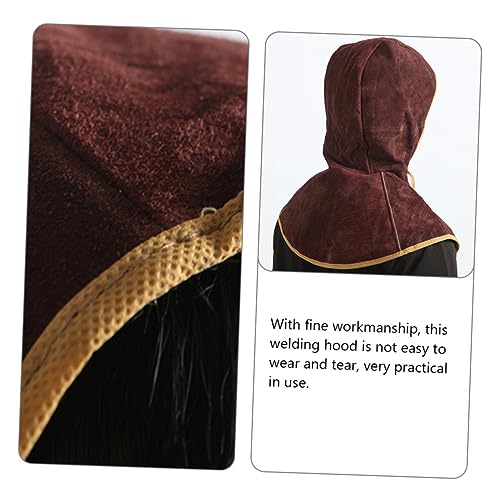 Casque de soudage protège-nuque en cuir de vachette marron x5 - 4