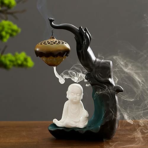 Brûleur d'encens à reflux céramique et accessoires de méditation de style Zen - 5