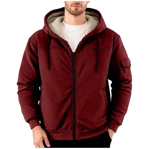 Chaqueta de forro polar para hombre con capucha, delgada, ligera, para exteriores, invierno, con cremallera, chaqueta térmica, tallas grandes, cremallera, chaqueta de forro polar, chaqueta de peluche