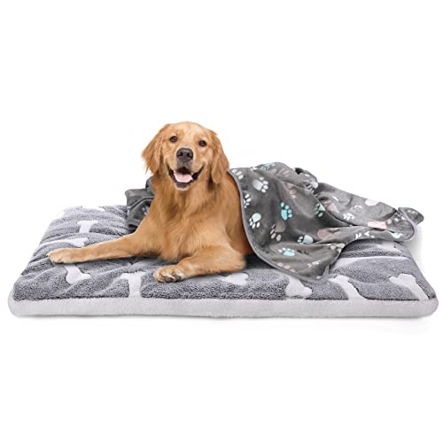 Super Soft Flannel Dog Crate Bed with Dog Blanket for Crate, Kennel, Car Seat - Machine Washable Dog Crate Pad for Small…