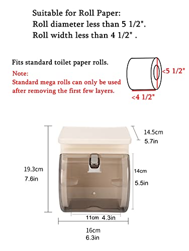 Tian Chen Toilet Paper Holder Wall Mount, Waterproof Cat Proof Full Covered Plastic Toilet Paper Dispenser With Shelf, Self Adhesive Or Drilled Use (6.3In, Light Blue) #TOP6