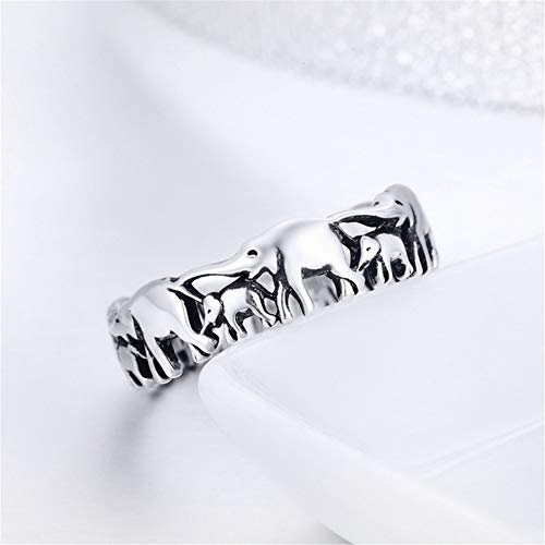 BISAER Elephant Family Ring for Women 925 Sterling Silver Harmonious and Smooth lines Cubic Zirconia Ring Charm Classics Rings Finger Ring for Women With Luxury Clean And Simple Design Nice Gifts3