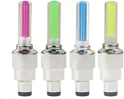 Kit de Luzes LED para Válvula de Pneu, 2 Unidades, Multicolorido, 60mm x 8mm, Iluminação Noturna para Bicicleta, Moto e Carro (Vermelho)