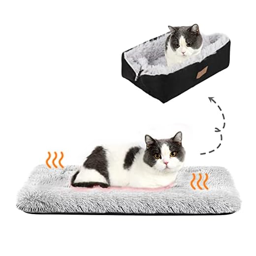 HDLKRR Cat Bed Small Dog Bed, Self Warming Cat Beds Self Heating Cat Dog Mat, Extra Warm Thermal Pet Pad for Indoor Outdoor Pets, Calming Dog Crate Bed Pet Cushion, 23.6x19.7inch