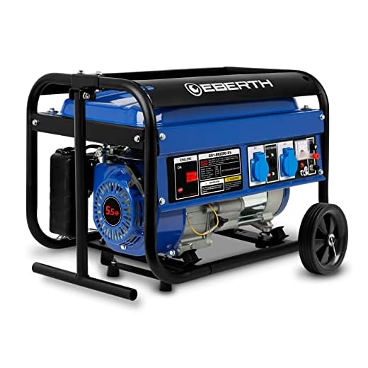 EBERTH 2200 Watt Groupe electrogene Generateur electrique avec Châssis, Moteur à Essence 5,5 CV, 4 Temps, 2x 230V, 1x 12V, Démarrage Câble, Régulateur Tension Automatique AVR, Sécurité Niveau d'huile