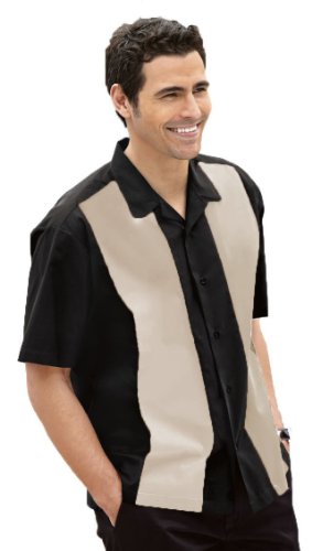 Port Authority Retro Camp Shirt (S300) Black Light Stone, L