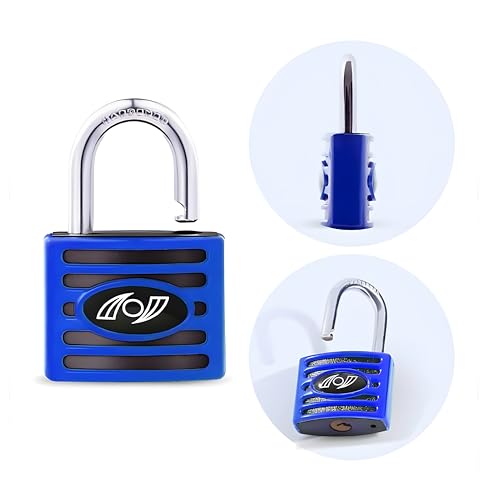 Image of Heavy Duty Keyed Lock | Hardened Steel Shackle Lock | Anti-Rust Security for Gate, Warehouse & Outdoor Use (ALT-45 Blue (75MM))