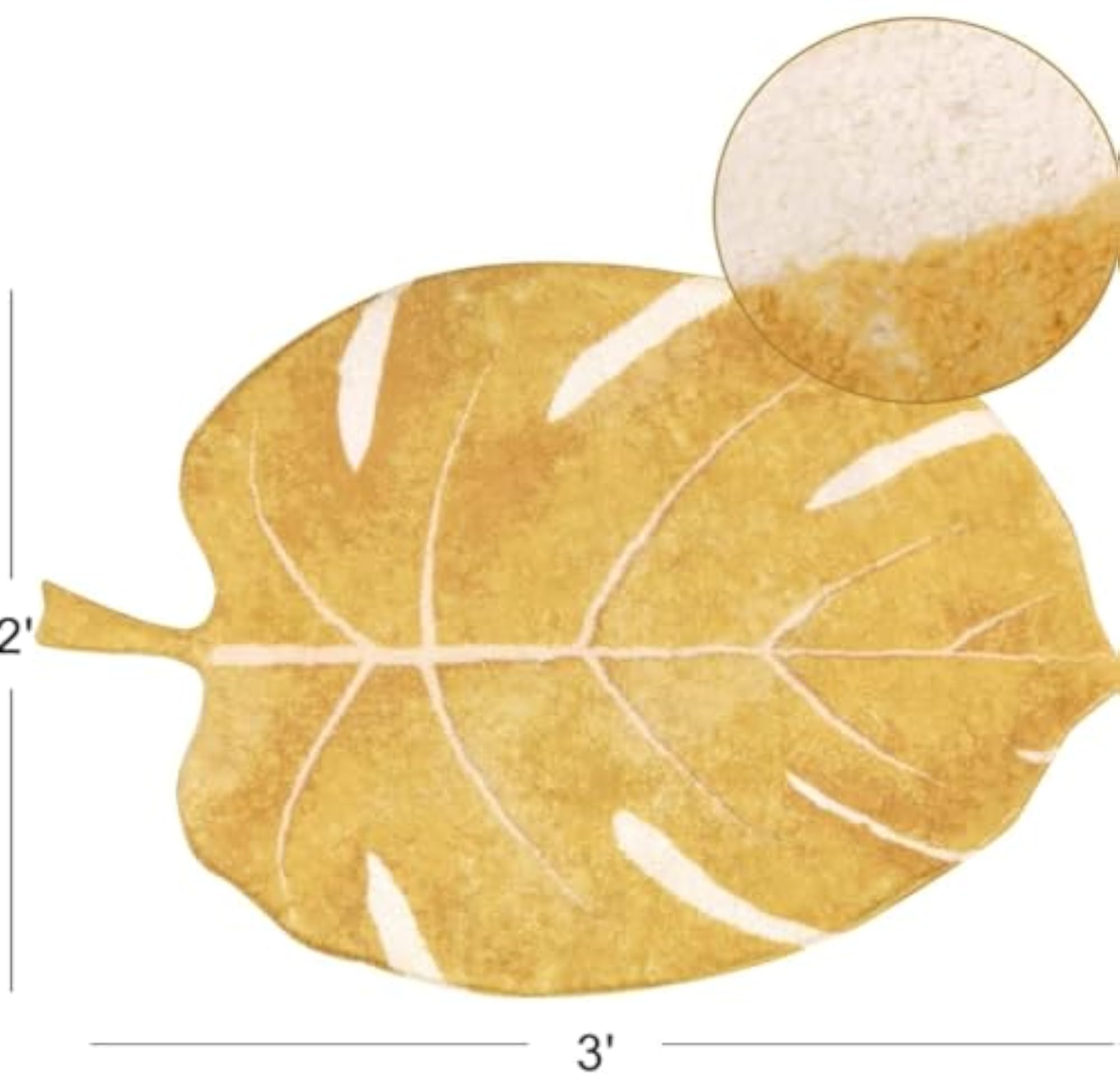 Leaf-Shaped Soft Absorbent Non-Slip Bathroom Rug - Tropical Design