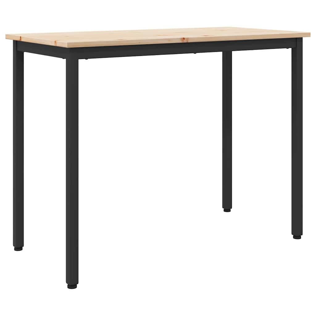 Table bureau multitâche en bois et acier pour le télétravail