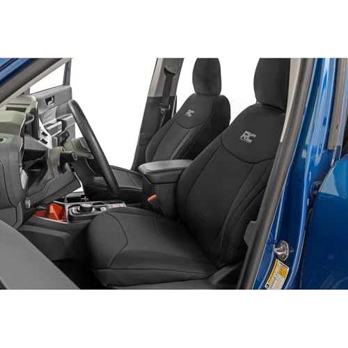Rough Country Neoprene Seat Covers for Ford Maverick (2022-2025) with Rear Folding Armrest - Waterproof & UV Resistant Foam Padded Front & Rear Seat Cover Set