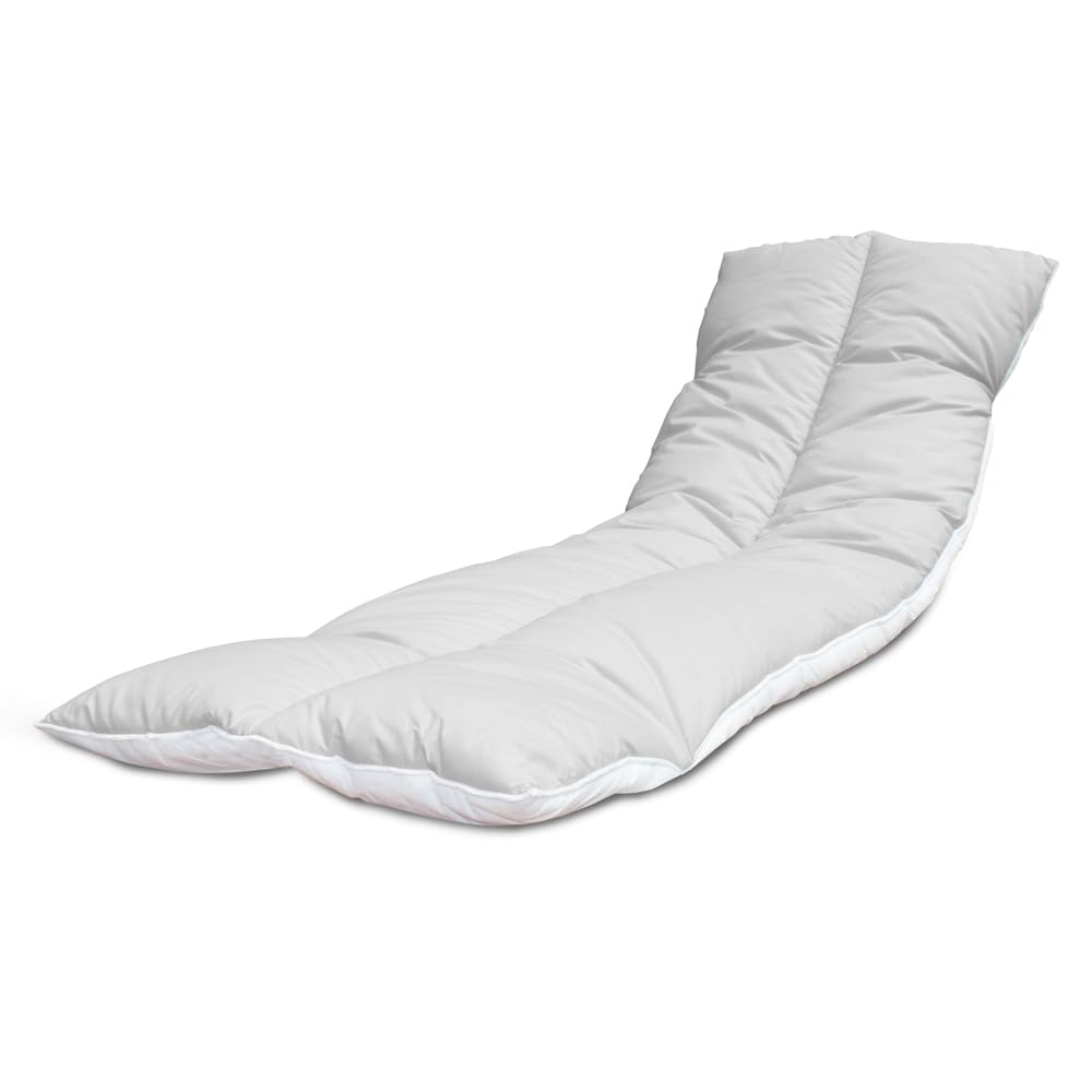 Lancashire TextilesSupreme Quality Sun Lounger Recliner Patio Garden Furniture Replacement Cushion Toppers Pads with Elasticated Straps - Made in UK (Pale Grey, 1)OEKO-TEX STANDARD 100