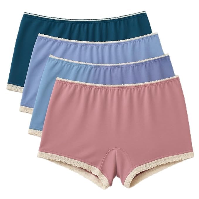 louryn koulyn Women’s Seamless Boyshort Panties – Pack of 4 | Ultra-Soft Microfiber Stretch, No Panty Line, High Comfort, Breathable-picture-40