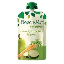 خضروات الزان - المكسرات المرحلة 2 أغذية الأطفال ، الجزر Zucchini & الكمثرى ، 3.5 أوقية الحقيبة