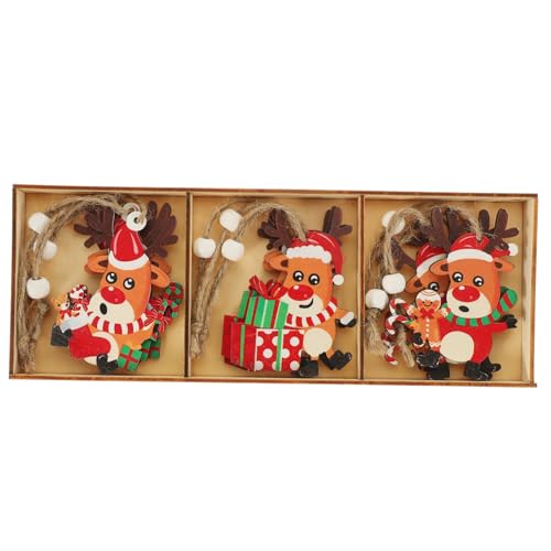 Ornement de Noël en bois fait main décoration artisanale élan