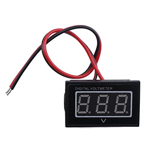 DROK®0.40'' Bright Green LED Digital Voltmeter DC 2.7-30V Waterproof Voltage Meter Panel 2 Wires 12V/24V Volt Tester Gauge Low Consumption Power Monitor Detector for Car Vehicle Auto Boat Battery Monitoring