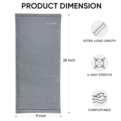 Image of TICONN Neck Gaiter Face Cover Scarf, Neck Warmer Breathable Sun & Wind-proof for Skiing Fishing Hiking Cycling