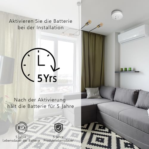 ELRO FS1805M | 2-Teiliges Rauchmelder-Set | Magnetisches Befestigungsset | 5 Jahre Batterie | Entspricht der europäischen Norm EN14604 | Weiß | Set mit 2 Stück