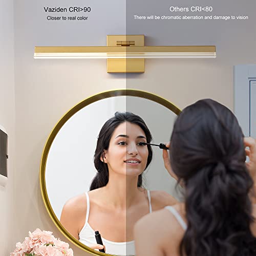Vaziden Gold Bathroom Vanity Light, 22 Inch 18W Adjustable Led Bathroom Light Fixtures Over Mirror With Acrylic Shade, Ip44 Waterproof 4000K Wall Light Mirror Lighting Fixture For Bedroom Bathroom #TOP5