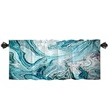 Jacrane Blue Valances for Windows Window Treatment Valances Rod Pocket Kitchen Curtain Valances,Vala