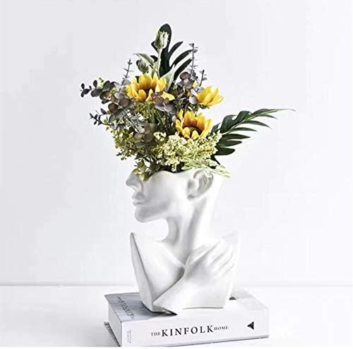 Face Vase, Head Vase, Face Planter, Bust Statue, Body Vase, Vases for Decor, Pot Head Gifts for Women,Home Decoration Table Center Piece (The Original Thinker Vase)