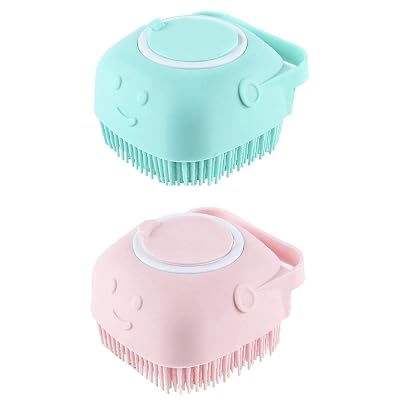 WAZDORF Body Scrubber with Soap Dispenser Brush, Silicone Exfoliating Brushes, Soft Body Exfoliator, Bath Loofah for Bab