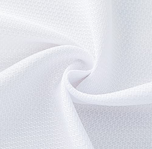 Biscaynebay Textured Fabric Tablecloths 52 X 70 Inches Rectangular, White Water Resistant Tablecloths For Dining, Kitchen, Wedding And Parties Etc. Machine Washable #TOP6