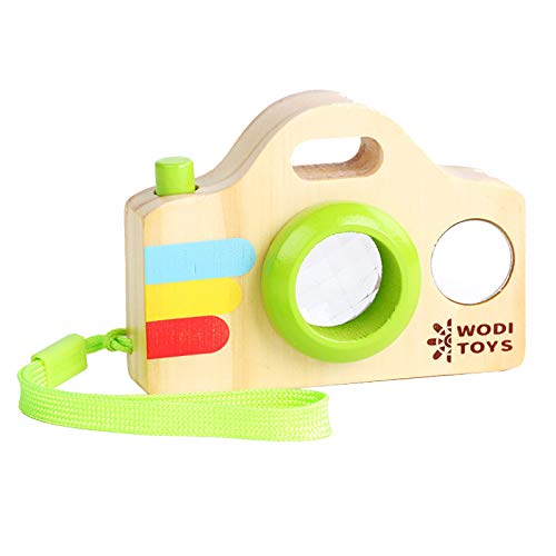LuckycatDD Caméra en Bois de Jouet de kaléidoscope d'enfants avec des Jouets éducatifs de Conception de SLR Cover