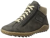 Weicher Gehcomfort Rieker Damen M2942 High-Top, Grau (Smoke/Wood/Schwarz), 36 EU