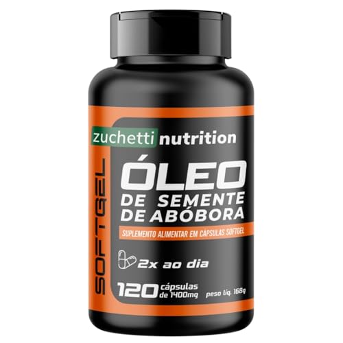 3 Potes Óleo de Semente de Abóbora 360 Capsulas Softgel Saúde Homem Zuchetti Nutrition