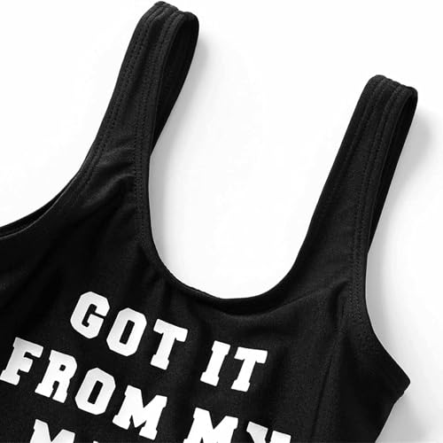 Image of IFFEI Family Matching Mommy and Me Swimsuits One Piece Swimwear Modest Bathing Suits Beachwear for Beach Pool Vacation
