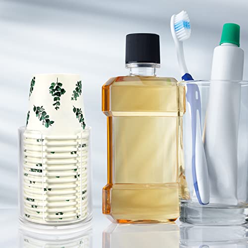 Bathroom Cup Dispenser,2Pc Clear Mouthwash Dispenser With Cup Holder 3Oz Cup Dispenser,Plastic Mouthwash Cup Holder For Rinsing Cups On Bathroom Vanity Countertop,Makeup Table, Powder Room #TOP6