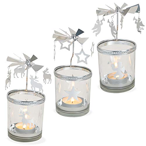 matches21 Windlichter Kerzengläser Teelichtgläser mit Karussell...