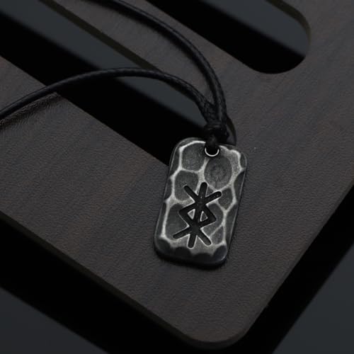 Ankiyabe Stainless Steel Norse Viking Rune Pendant with Adjustable Braided Rope Good Luck/Love/Strenght/Health Viking Symbol Necklace for Men Women2