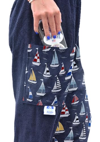 Towel Pants for Swimmers – Sailboats - Cotton Terry Towel Pants – Beach Coverup – Resort Wear – Swim wear3